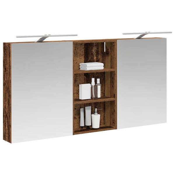 Комплект шкафове за баня с рафт 3 pcs 140 x 14,5 x 70 см