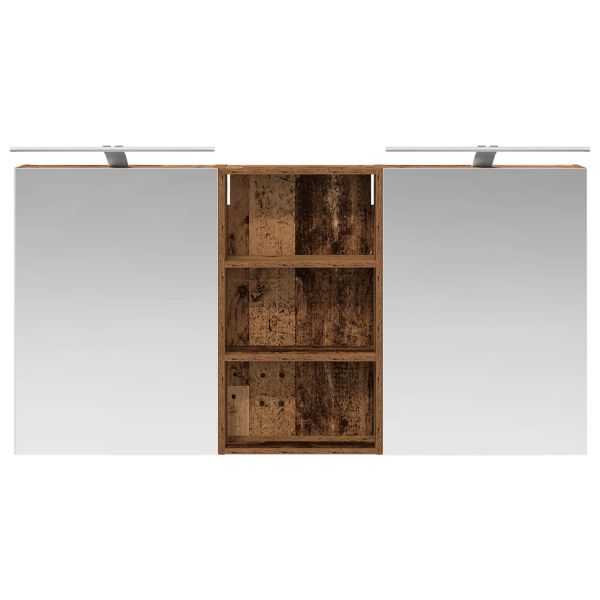 Комплект шкафове за баня с рафт 3 pcs 140 x 14,5 x 70 см