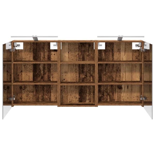 Комплект шкафове за баня с рафт 3 pcs 140 x 14,5 x 70 см