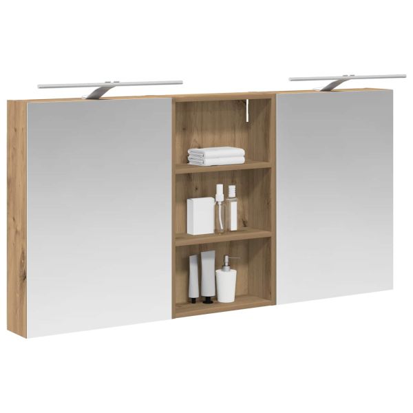 Комплект шкафове за баня с рафт 3 pcs 140 x 14,5 x 70 см