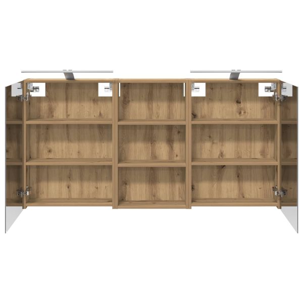 Комплект шкафове за баня с рафт 3 pcs 140 x 14,5 x 70 см