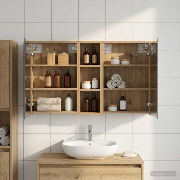 Комплект шкафове за баня 3 pcs 106 x 16 x 62,5 см