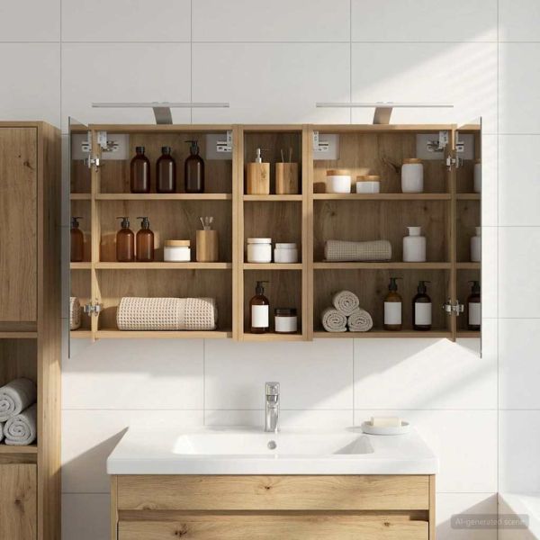 Комплект шкафове за баня 3 pcs 106 x 16 x 62,5 см