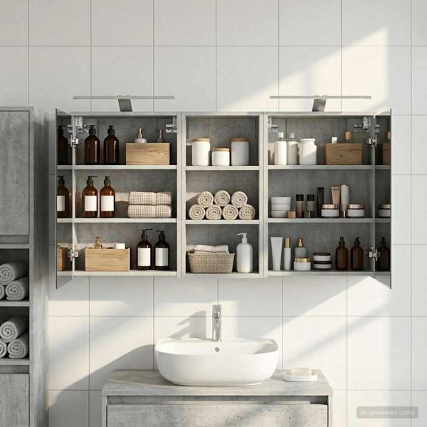 Комплект шкафове за баня 3 pcs 116 x 16 x 62,5 см