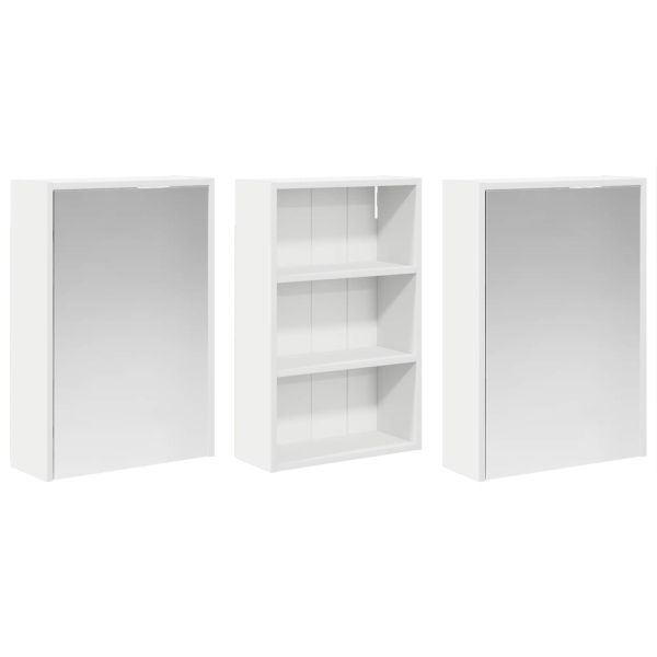 Комплект шкафове за баня с рафт 3 pcs 126 x 16 x 62.5 см