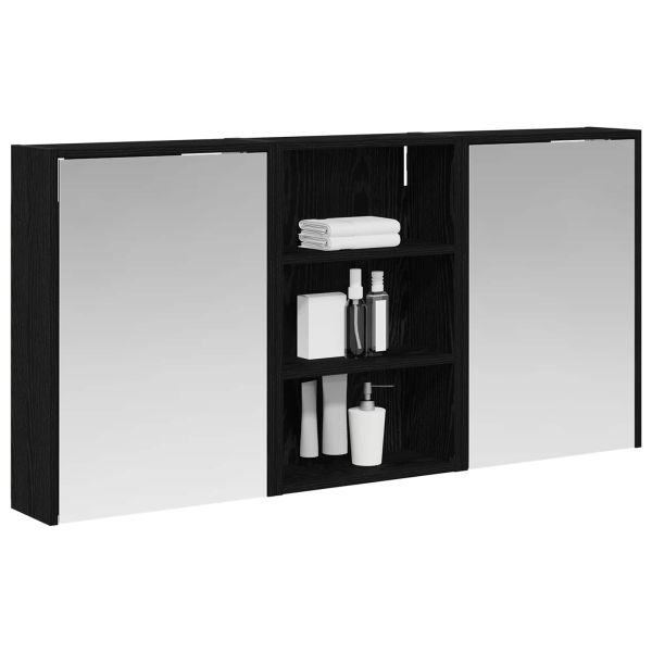 Комплект шкафове за баня с рафт 3 pcs 126 x 16 x 62.5 см