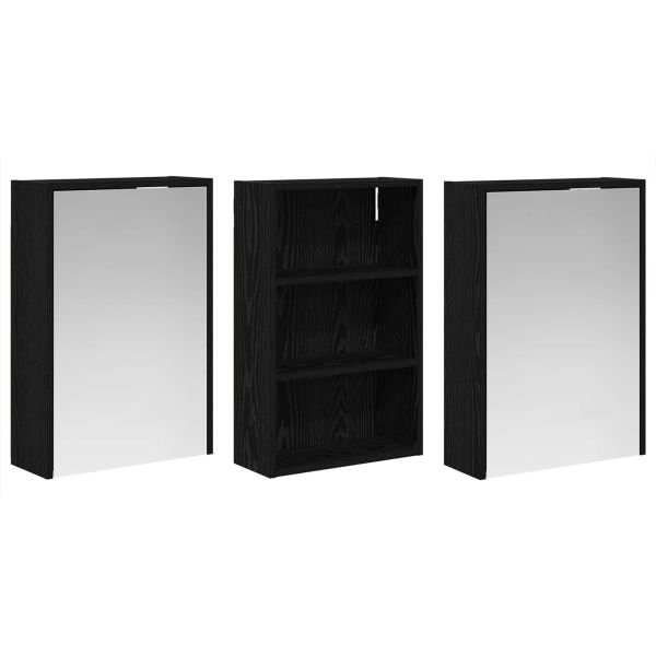 Комплект шкафове за баня с рафт 3 pcs 126 x 16 x 62.5 см