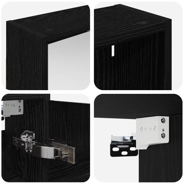 Комплект шкафове за баня с рафт 3 pcs 126 x 16 x 62.5 см