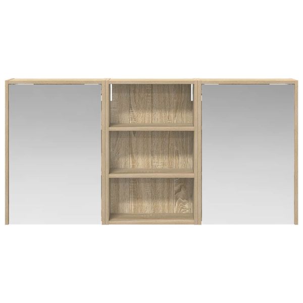 Комплект шкафове за баня с рафт 3 pcs 126 x 16 x 62.5 см