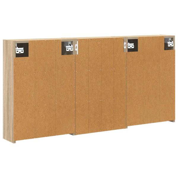 Комплект шкафове за баня с рафт 3 pcs 126 x 16 x 62.5 см