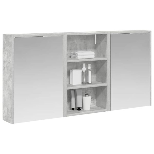 Комплект шкафове за баня с рафт 3 pcs 126 x 16 x 62.5 см