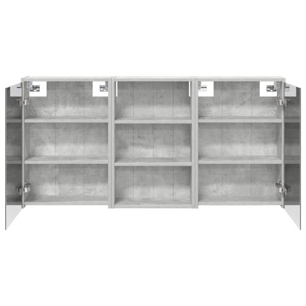 Комплект шкафове за баня с рафт 3 pcs 126 x 16 x 62.5 см