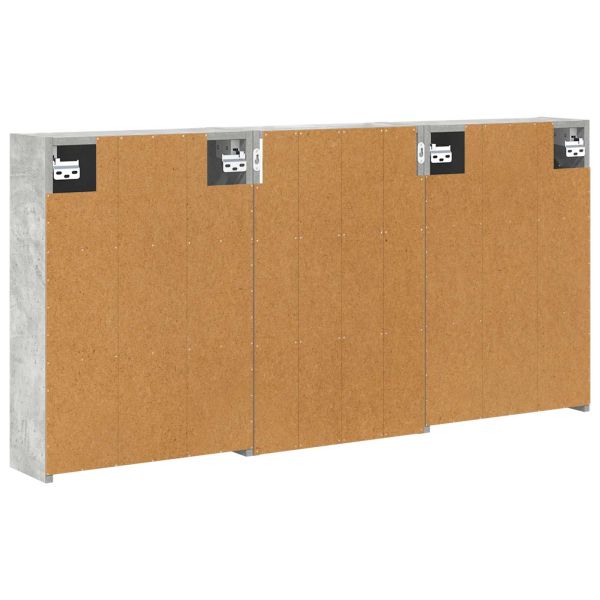 Комплект шкафове за баня с рафт 3 pcs 126 x 16 x 62.5 см