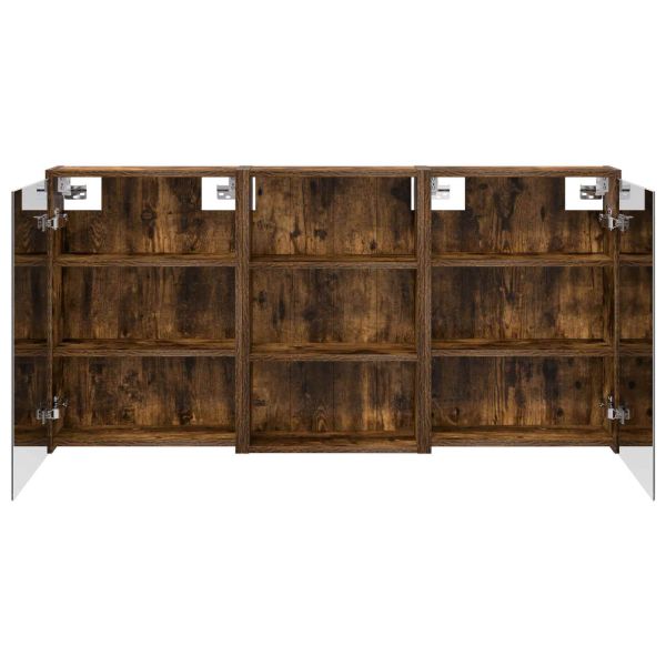 Комплект шкафове за баня с рафт 3 pcs 126 x 16 x 62.5 см