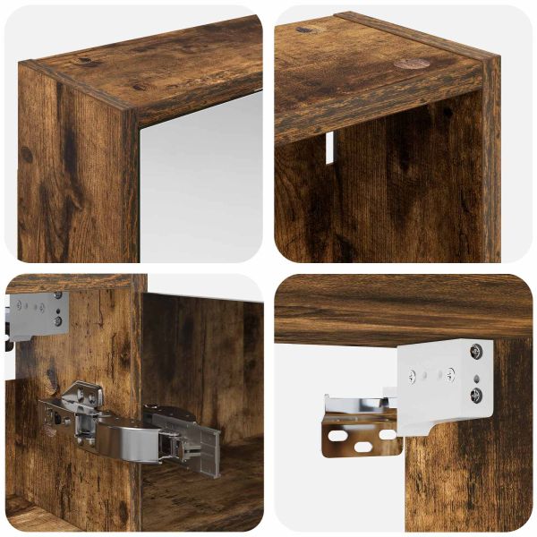 Комплект шкафове за баня с рафт 3 pcs 126 x 16 x 62.5 см