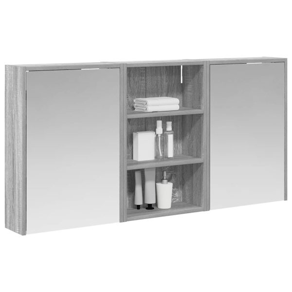 Комплект шкафове за баня с рафт 3 pcs 126 x 16 x 62.5 см