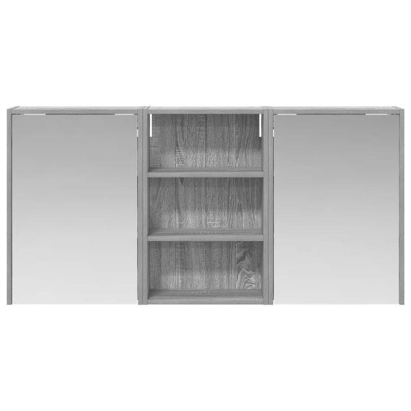 Комплект шкафове за баня с рафт 3 pcs 126 x 16 x 62.5 см