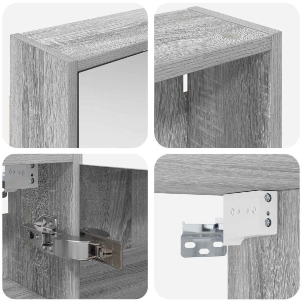 Комплект шкафове за баня с рафт 3 pcs 126 x 16 x 62.5 см