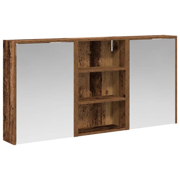 Комплект шкафове за баня с рафт 3 pcs 126 x 16 x 62.5 см