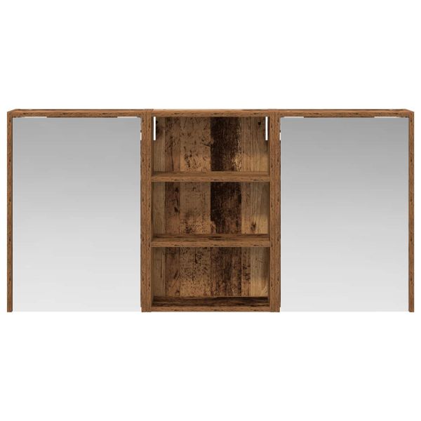 Комплект шкафове за баня с рафт 3 pcs 126 x 16 x 62.5 см