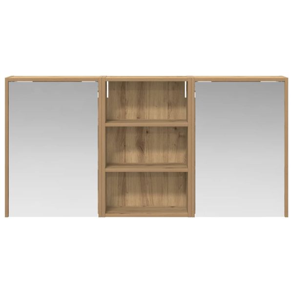 Комплект шкафове за баня с рафт 3 pcs 126 x 16 x 62.5 см