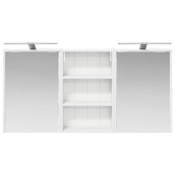 Комплект шкафове за баня с рафт 3 pcs 126 x 16 x 62.5 см