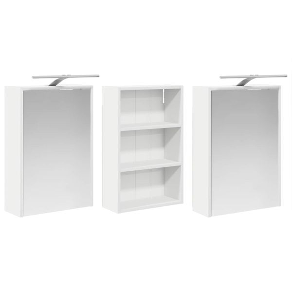 Комплект шкафове за баня с рафт 3 pcs 126 x 16 x 62.5 см