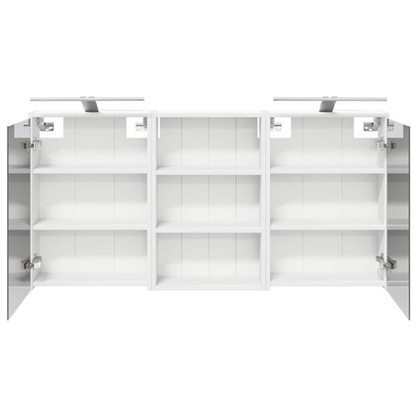 Комплект шкафове за баня с рафт 3 pcs 126 x 16 x 62.5 см