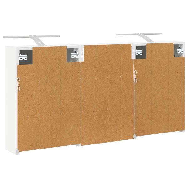 Комплект шкафове за баня с рафт 3 pcs 126 x 16 x 62.5 см