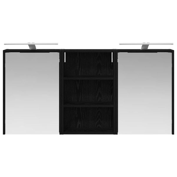 Комплект шкафове за баня с рафт 3 pcs 126 x 16 x 62.5 см