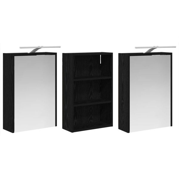 Комплект шкафове за баня с рафт 3 pcs 126 x 16 x 62.5 см