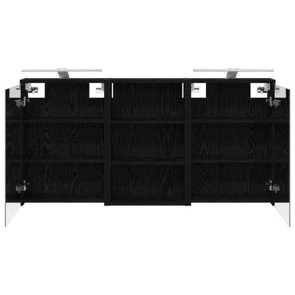 Комплект шкафове за баня с рафт 3 pcs 126 x 16 x 62.5 см