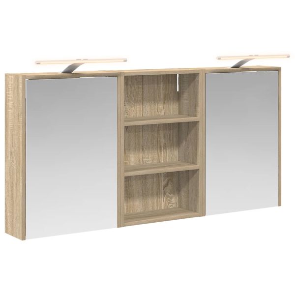 Комплект шкафове за баня с рафт 3 pcs 126 x 16 x 62.5 см