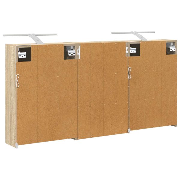 Комплект шкафове за баня с рафт 3 pcs 126 x 16 x 62.5 см