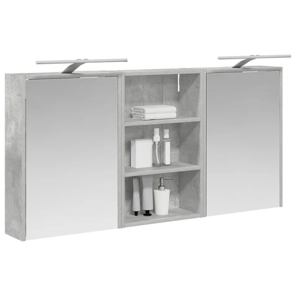 Комплект шкафове за баня с рафт 3 pcs 126 x 16 x 62.5 см