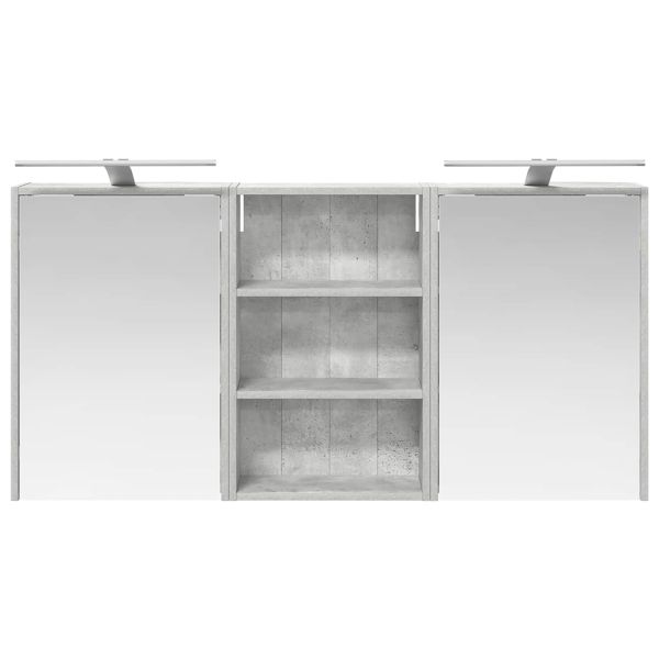 Комплект шкафове за баня с рафт 3 pcs 126 x 16 x 62.5 см