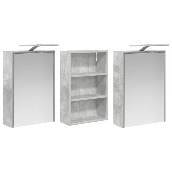 Комплект шкафове за баня с рафт 3 pcs 126 x 16 x 62.5 см