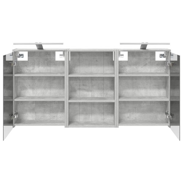 Комплект шкафове за баня с рафт 3 pcs 126 x 16 x 62.5 см