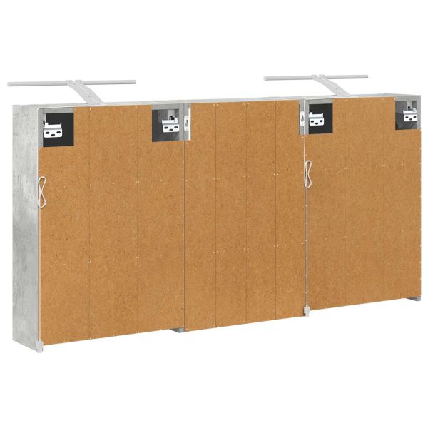 Комплект шкафове за баня с рафт 3 pcs 126 x 16 x 62.5 см