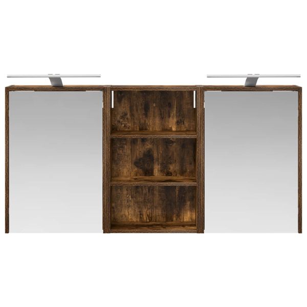 Комплект шкафове за баня с рафт 3 pcs 126 x 16 x 62.5 см