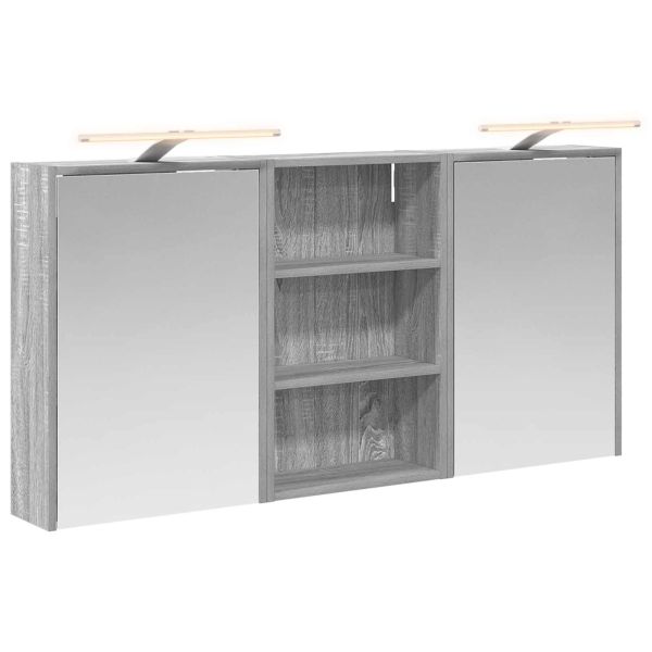 Комплект шкафове за баня с рафт 3 pcs 126 x 16 x 62.5 см