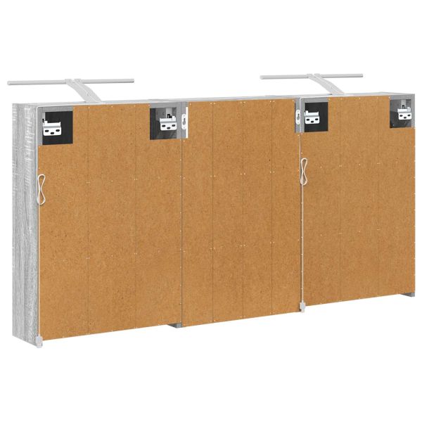 Комплект шкафове за баня с рафт 3 pcs 126 x 16 x 62.5 см