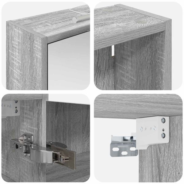 Комплект шкафове за баня с рафт 3 pcs 126 x 16 x 62.5 см