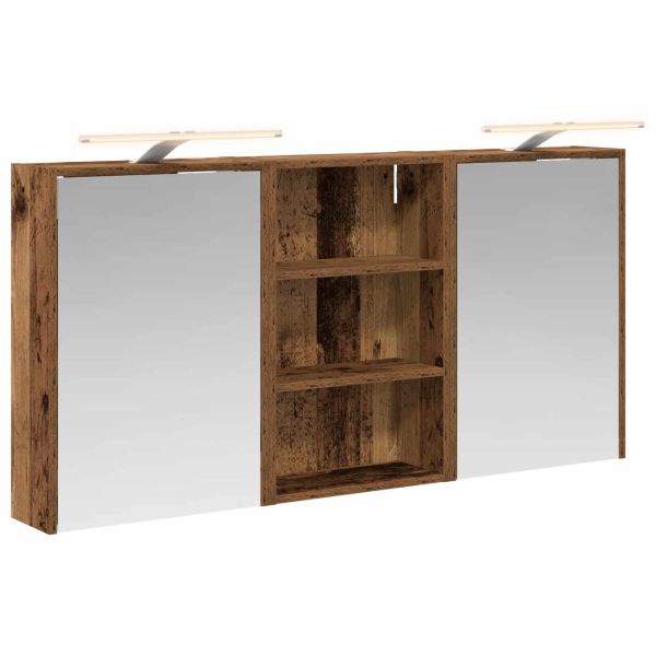 Комплект шкафове за баня с рафт 3 pcs 126 x 16 x 62.5 см