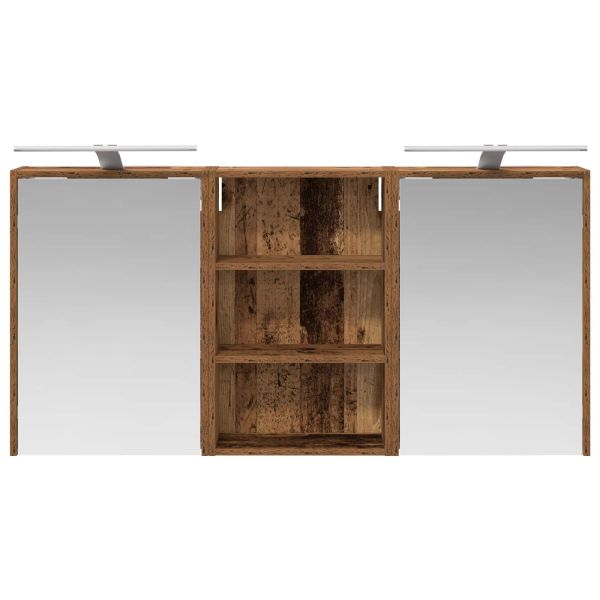 Комплект шкафове за баня с рафт 3 pcs 126 x 16 x 62.5 см