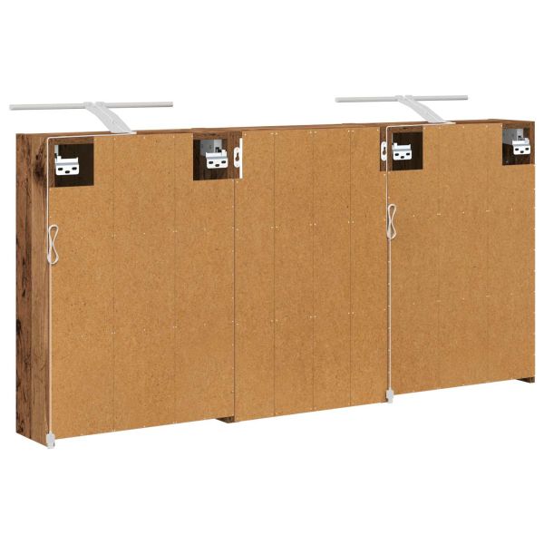 Комплект шкафове за баня с рафт 3 pcs 126 x 16 x 62.5 см