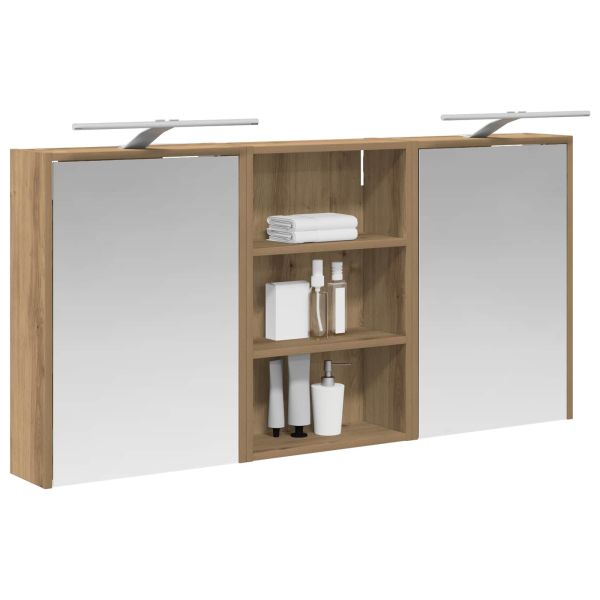 Комплект шкафове за баня с рафт 3 pcs 126 x 16 x 62.5 см