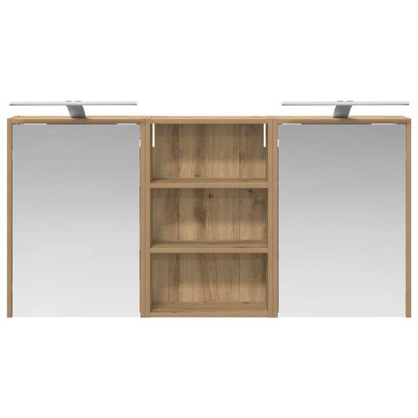 Комплект шкафове за баня с рафт 3 pcs 126 x 16 x 62.5 см