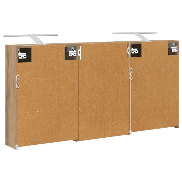 Комплект шкафове за баня с рафт 3 pcs 126 x 16 x 62.5 см