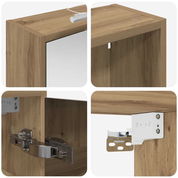 Комплект шкафове за баня с рафт 3 pcs 126 x 16 x 62.5 см